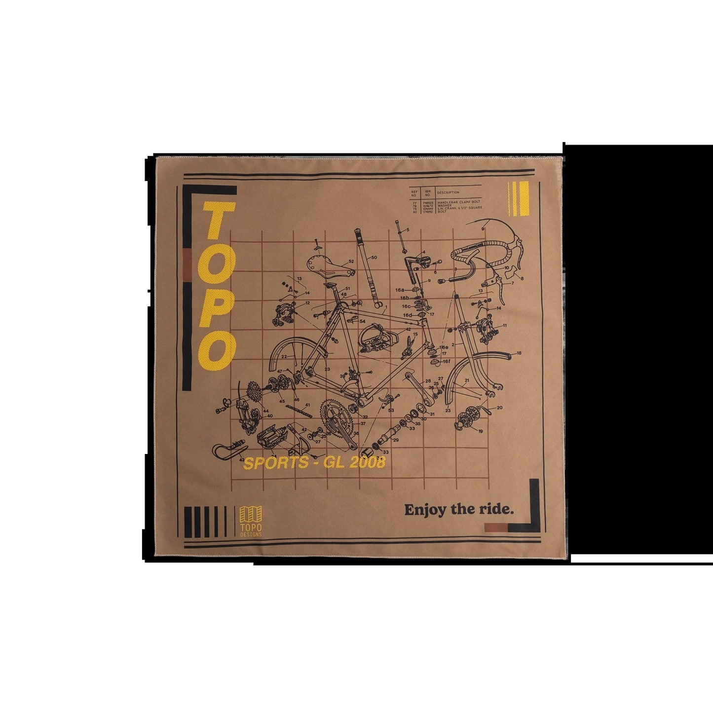 Topo Designs x Pine Printshop Enjoy The Ride Bandana